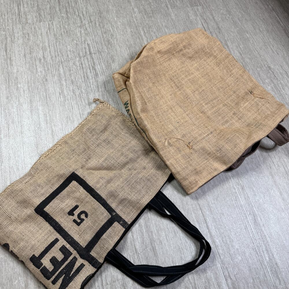 Portland Coffee Roasters The Elm Project Burlap Tote Bags Lined - Picture 2 of 7